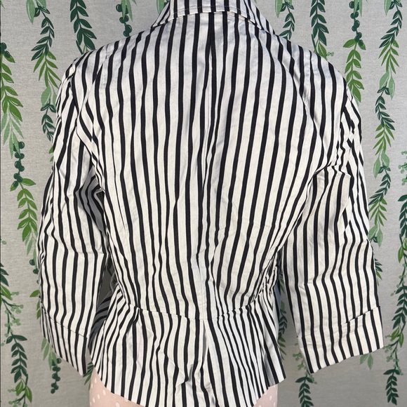Anne Klein Black and White Striped Blazer C2 - Picture 3 of 3